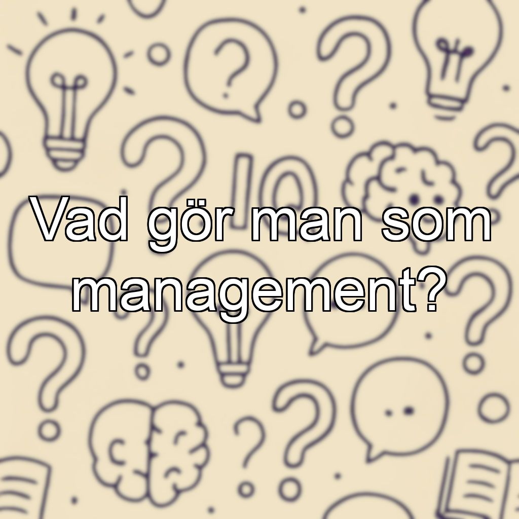 Vad gör man som management?