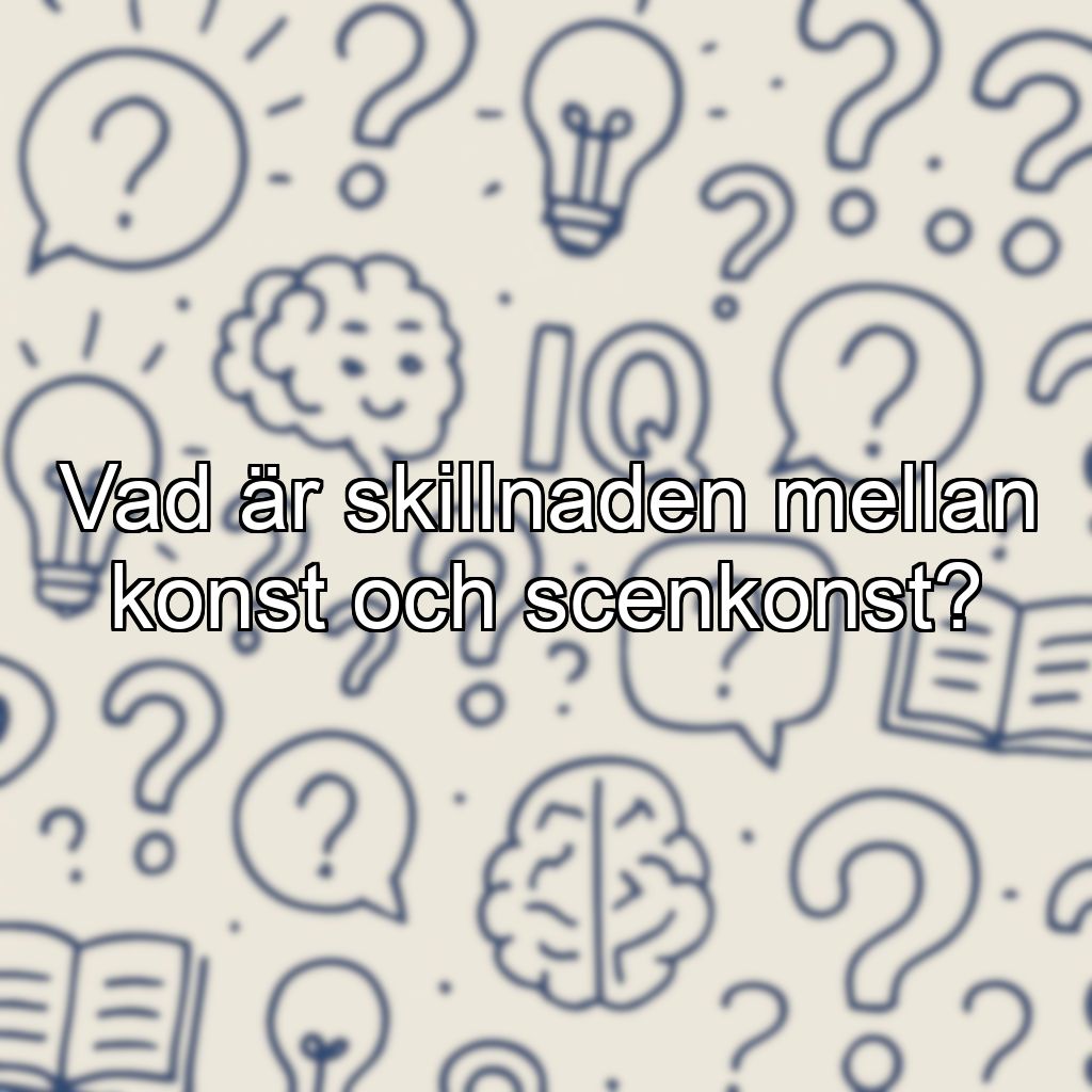 Vad är skillnaden mellan konst och scenkonst?